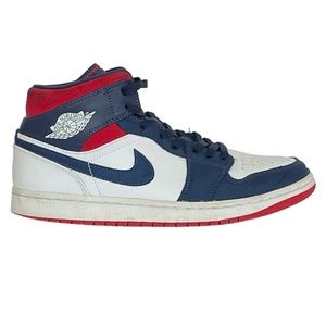 Nike Air Jordan 1 Mid SE USA Olympic White Red Navy Shoes Men’s 8.5